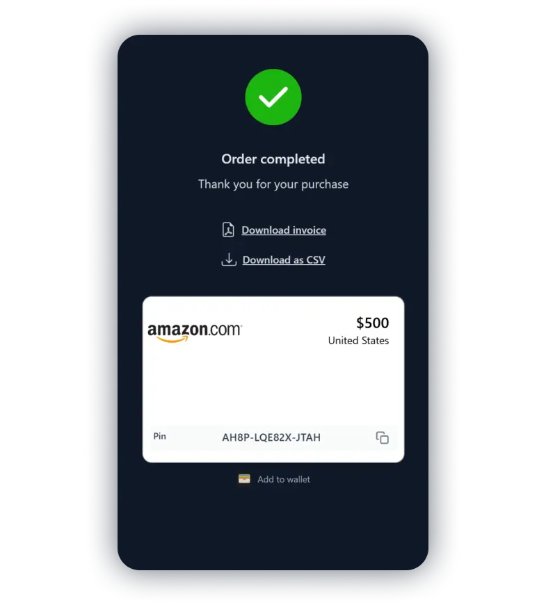 Copy the claim code