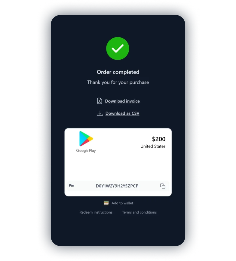 Claim and activate your gift card